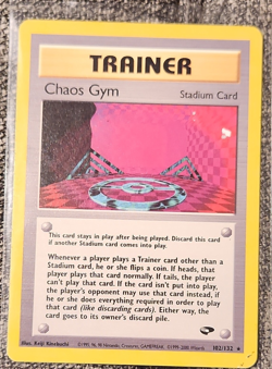 Pokemon TCG Chaos Gym Gym Challenge 102/132 Unlimited Rare Stadium Regular WOTC - Image 1