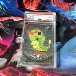 2000 Pokemon - Caterpie Holo Foil - Topps Chrome T.V. #10 Series 1 - PSA 9 Mint! - Image 1