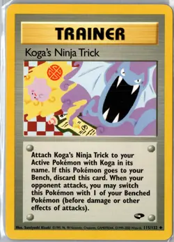 Koga's Ninja Trick 115/132 Uncommon Gym Challenge Pokemon Unlimited LP - Image 1
