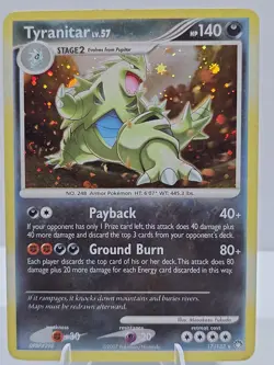 Pokemon Tyranitar Lv.57 17/123 Mysterious Treasures Holo Rare LP 2007 TCG⭐ - Image 2