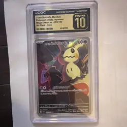 CGC Pristine 10 Pokemon TCG Team Rocket's Mimikyu 205/193 Mega Dream ex JP 2025 - Image 1