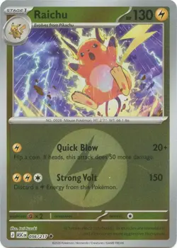 Raichu (Energy Symbol) 056/217 Reverse Holo Pokemon ME: Ascended Heroes NM - Image 1
