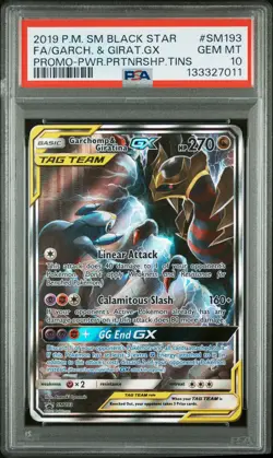 2019 POKEMON SM BLACK STAR PROMO #SM193 FULL ART/GARCHOMP & GIRATINA GX PSA 10 - Image 1