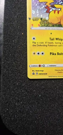 Pikachu SWSH039 Holo Black Star Promo Card NM Condition - Image 5