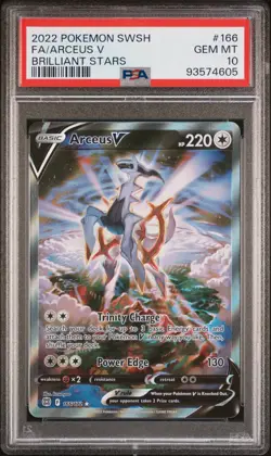 PSA 10 Arceus V Alt Art Brilliant Stars 166/172 Pokemon Card FA SWSH 2022 - Image 1
