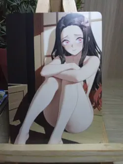 Nezuko Kamado Demon Slayer Waifu Goddess Story Fan Art Anime Card Carte - Image 1