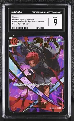 2025 One Piece Japanese Shanks (SP) OP06-007 PRB-02 Foil CGC Mint 9 - Image 1