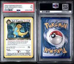 (SWIRL) 2000 DARK DRAGONITE 5/82 TEAM ROCKET HOLO POKEMON PSA 7 - Image 3