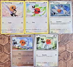 Pokemon Tcg Fletchling 5 Pokemon Card Bundle - Scarlet & Violet Sword & Shield - Image 1