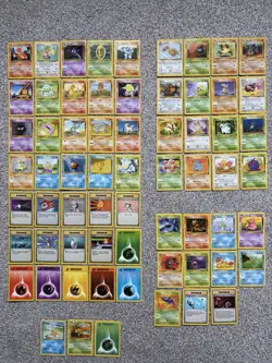 Pokemon Card Bundle Base Set Base Set 2 Jungle Fossil Rocket X65 Cards No Dupes - Image 1