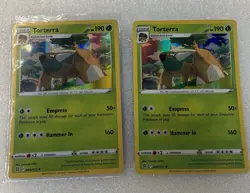 Lot Of 2 Cards Same 008/172 TORTERRA HOLO BRILLIANT STARS POKEMON CARD SLEEVES - Image 2