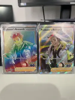 Professor's Research Holo Pokemon Go Card 084/078 Secret & 078/078 Bundle - Image 1