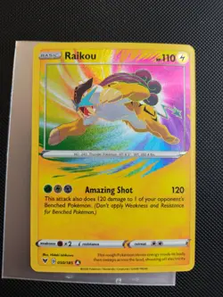 Pokemon TCG Vivid Voltage Raikou Card 050/185 Amazing Rare NM - Image 1