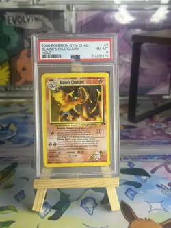 Pokemon TCG Blaine's Charizard Gym Challenge Holo Card 2/132 WOTC PSA 8 NEW CERT - Image 2