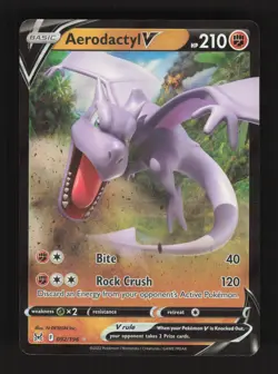2022 Pokemon Card Aerodactyl V 092/196 Ultra Rare Lost Origin - Image 1