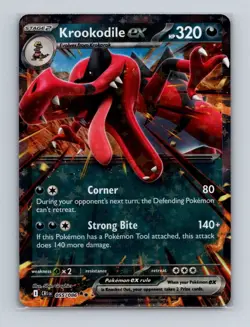 Krookadile ex 055 Pokemon Mega Evolution Chaos Rising Double Rare Card NM+ (a) - Image 1