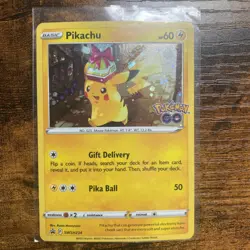 Pokemon TCG Pikachu SWSH234 Cosmos Holo Card Pokemon Go - Image 1