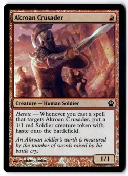 Akroan Crusader THS 111 Magic: The Gathering Foil C NM - Image 1