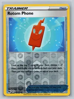 Rotom Phone 064/073 Champion's Path Pokemon Card Reverse Holo A020-008 NM - Image 1