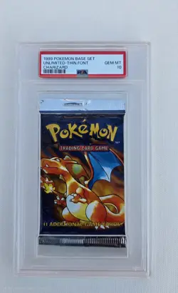 1999 Pokemon Base Set Booster Pack Charizard Art Factory Sealed PSA 10 *POP 92* - Image 1