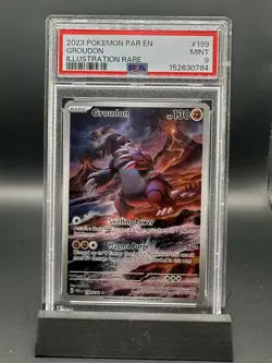 Pokemon SV04 Paradox Rift Groudon Illustration Rare 199/182 Holo PSA 9 - Image 1