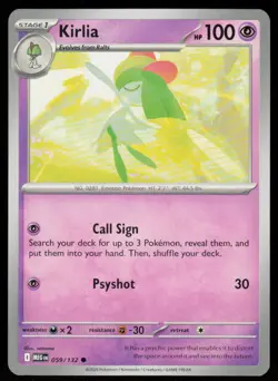 Kirlia 059/132 Common Mega Evolution Pokemon Near Mint - Image 1
