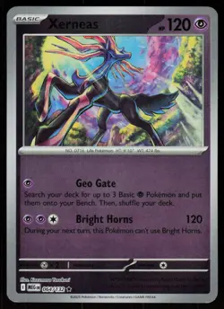 Xerneas 064/132 Rare Mega Evolution Pokemon Reverse Holo Near Mint - Image 1