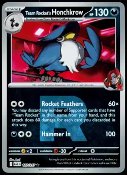 Team Rocket's Honchkrow (Team Rocket) 127/217 ASC Pokemon Reverse Holo NM - Image 1