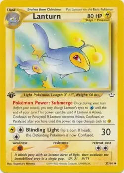Pokemon - Neo Revelation - Lanturn 32/64 - 1st Edition Condition (HP) - Image 1