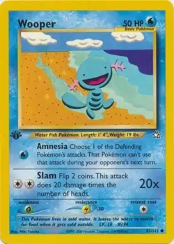 Pokemon - Neo Genesis - Wooper 82/111 - 1st Edition Condition (LP) - Image 1