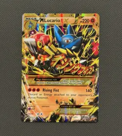 Pokemon M Lucario EX Mega Holo Secret Rare XY Furious Fists 113/111 - Image 1