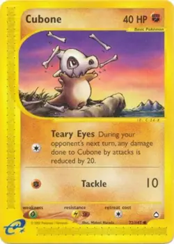 Pokemon - Aquapolis - Cubone 72/147- Condition (EX) - Image 1