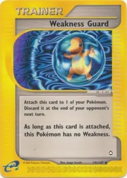 Pokemon - Aquapolis - Weakness Guard 141/147- Condition (Played) - Image 1