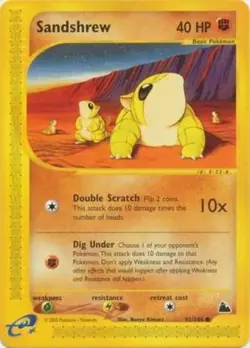 Pokemon - Skyridge - Sandshrew 92/144- Condition (NM) - Image 1