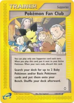Pokemon - Aquapolis - Pokemon Fan Club 130/147- Condition (Damaged) - Image 1