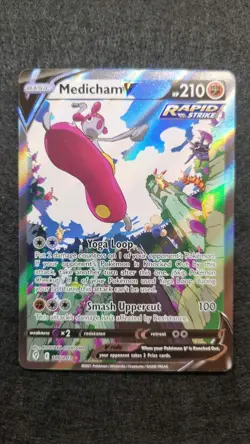 Pokemon TCG Medicham v Alternate Art Evolving Skies Card 186/203 NM Condition - Image 1