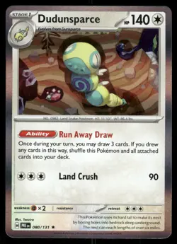 Dudunsparce 080/131 Holo Rare Prismatic Evolutions Pokemon Holo Near Mint - Image 1