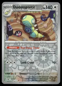 Dudunsparce 080/131 Holo Rare Prismatic Evolutions Pokemon Reverse Holo NM - Image 1