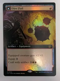 Dire Flail (Extended Art) The Lost Caverns of Ixalan Foil - MTG RARE - Image 1