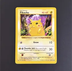 Wizards Pokemon TCG Pikachu 58/102 Base Set Red Cheek Pikachu HP40 English 1999 - Image 1