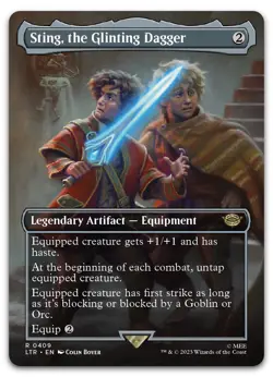 Sting, the Glinting Dagger (Borderless) #409 NM Lord of the Rings LTR Magic MTG - Image 1
