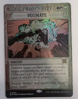 Decimate Outlaws of Thunder Junction: Breaking News Foil - MTG RARE - Image 1