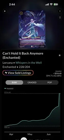 Disney Lorcana Can't Hold It Back Anymore 228/204 Enchanted Foil EN - Image 3
