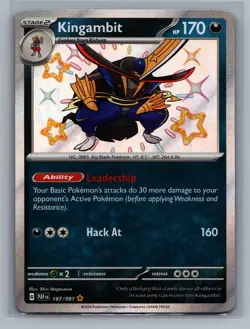 Kingambit #187/091 Holo Paldean Fates Pokemon Card - NM - Image 2