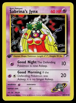 Pokemon Card - Sabrina's Jynx Gym Heroes 59/132 1st Edition Uncommon - Image 1