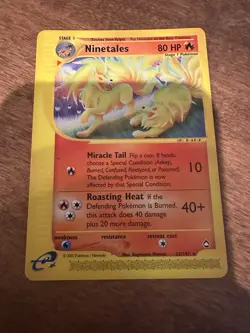 Ninetales 25/147 Aquapolis Pokemon Card Rare Vintage e-Reader Non-Holo LP/NM - Image 1