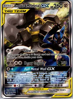 Lucario & Melmetal GX SM192 Tag Team Black Star Promo Card English Pokemon - Image 1