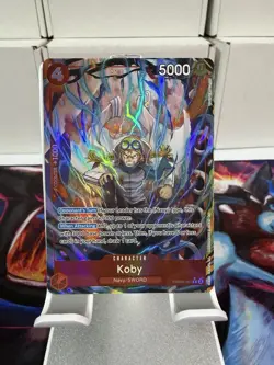 One Piece Koby PRB02-001 Parallel Alt Art Navy SWORD Character Card NM - Image 1