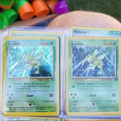Pokemon TCG Jungle Scyther 10/64 & Nidoran 26/64 2-Card Lot 1999 - Image 1