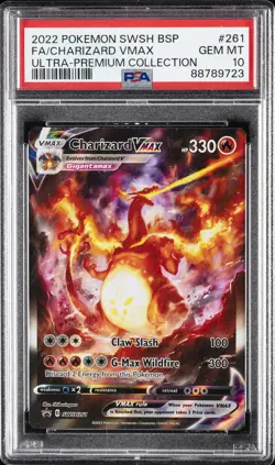 2022 POKEMON SWSH BLACK STAR PROMO #261 FULL ART/CHARIZARD VMAX PSA 10 - Image 1